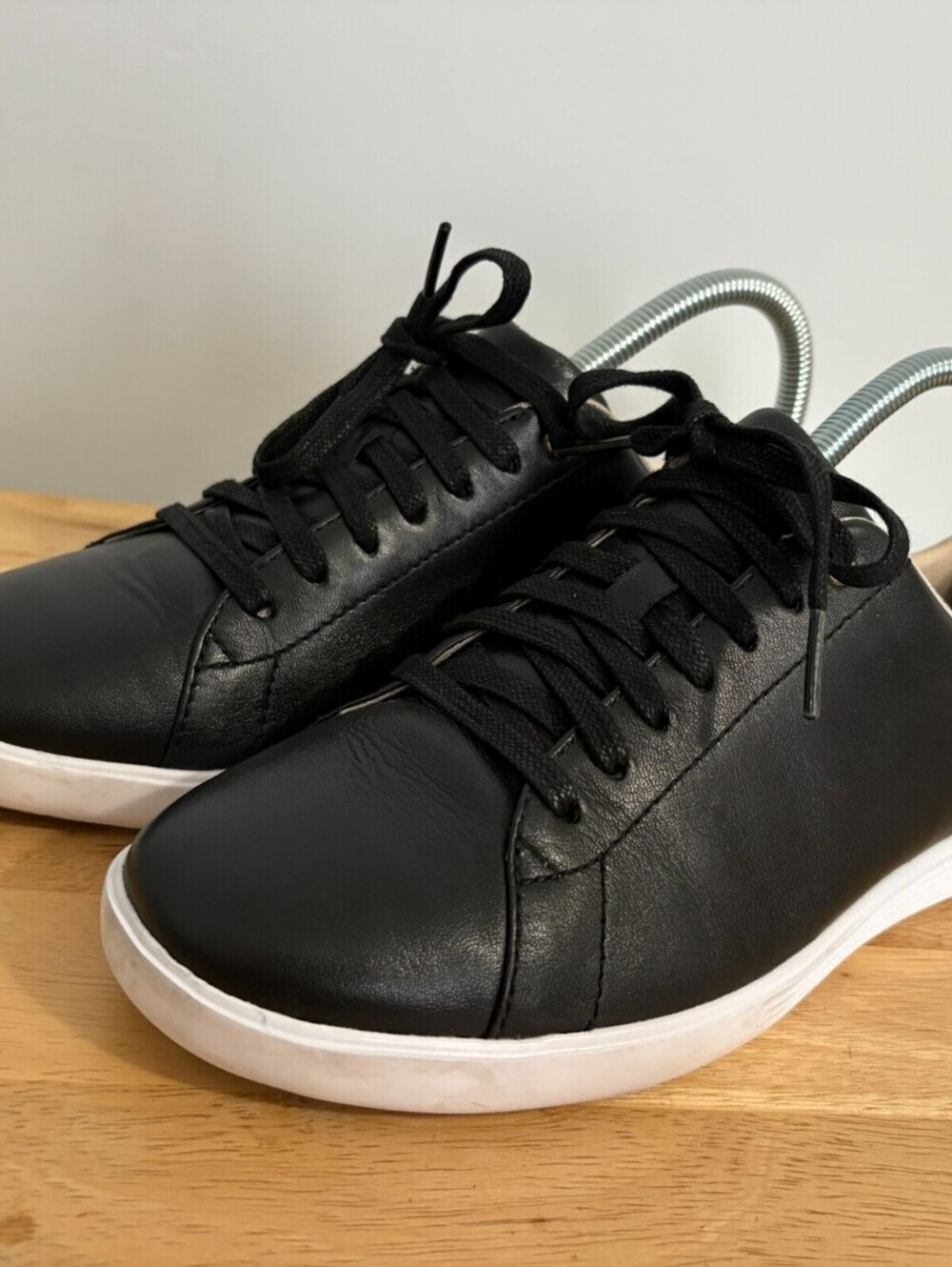 Cole Haan Womens 7 B Grand Crosscourt Leather Sneaker Black Preppy Minimalist